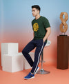 T.T. Men’s Printed Cotton Blend | Graphic Round Neck T-Shirt & Slim Fit Track Pants | Casual Co-ord Set for Men