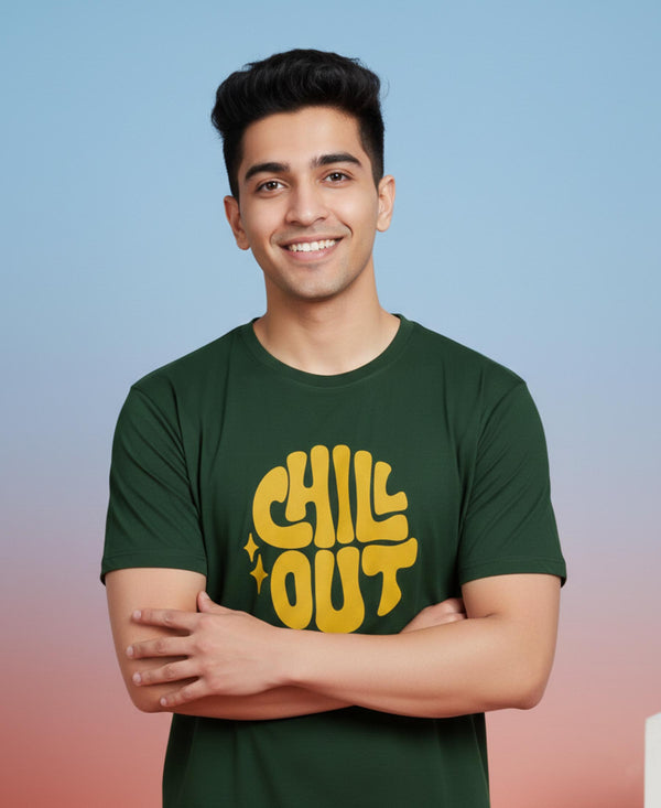 T.T. Men’s Printed Cotton Blend | Graphic Round Neck T-Shirt & Slim Fit Track Pants | Casual Co-ord Set for Men