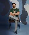 T.T. Men’s Printed Cotton Blend | Graphic Round Neck T-Shirt & Slim Fit Track Pants | Casual Co-ord Set for Men