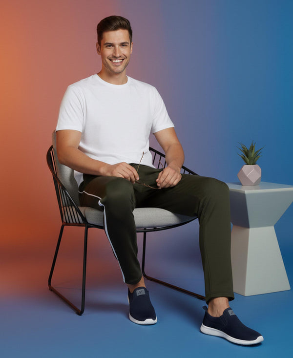 T.T. Men’s Cotton Blend | Solid Round Neck T-Shirt & Slim Fit Track Pants | Comfortable Casual Wear Co-ord Set for Men