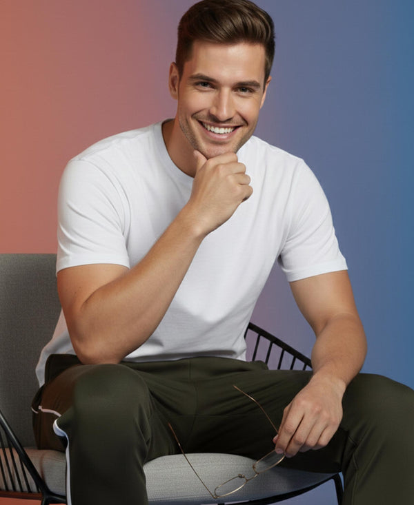 T.T. Men’s Cotton Blend | Solid Round Neck T-Shirt & Slim Fit Track Pants | Comfortable Casual Wear Co-ord Set for Men