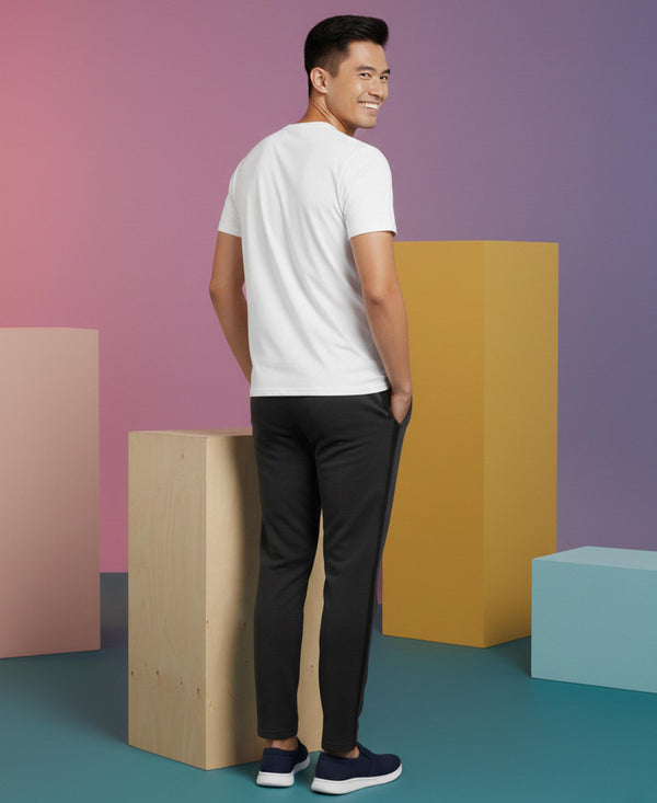 T.T. Men’s Cotton Blend | Solid Round Neck T-Shirt & Slim Fit Track Pants | Comfortable Casual Wear Co-ord Set for Men