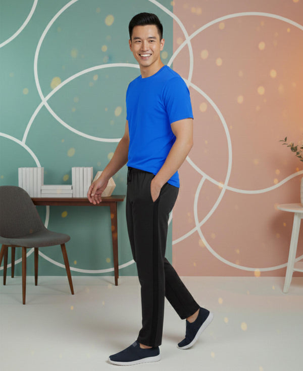T.T. Men’s Cotton Blend | Solid Round Neck T-Shirt & Slim Fit Track Pants | Comfortable Casual Wear Co-ord Set for Men