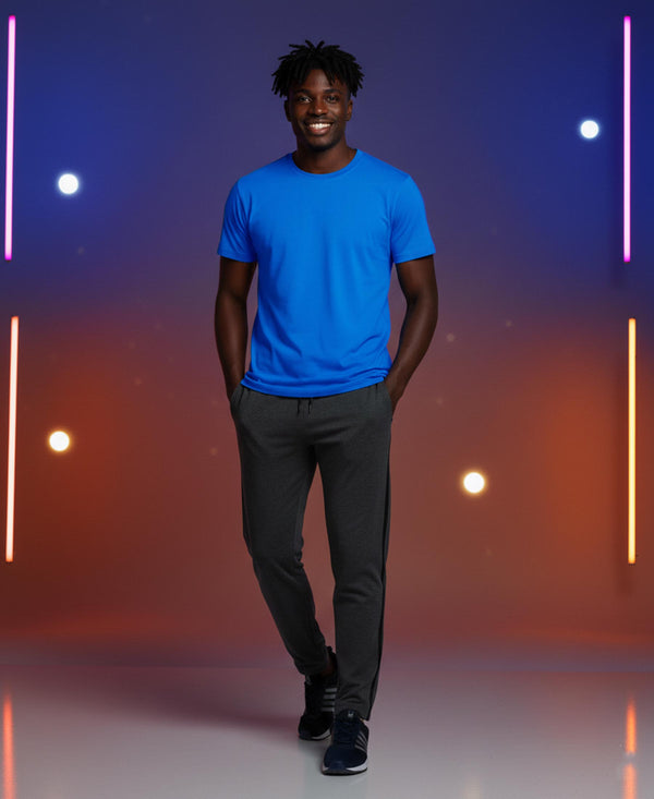 T.T. Men’s Cotton Blend | Solid Round Neck T-Shirt & Slim Fit Track Pants | Comfortable Casual Wear Co-ord Set for Men