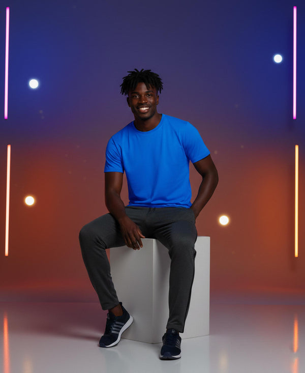 T.T. Men’s Cotton Blend | Solid Round Neck T-Shirt & Slim Fit Track Pants | Comfortable Casual Wear Co-ord Set for Men