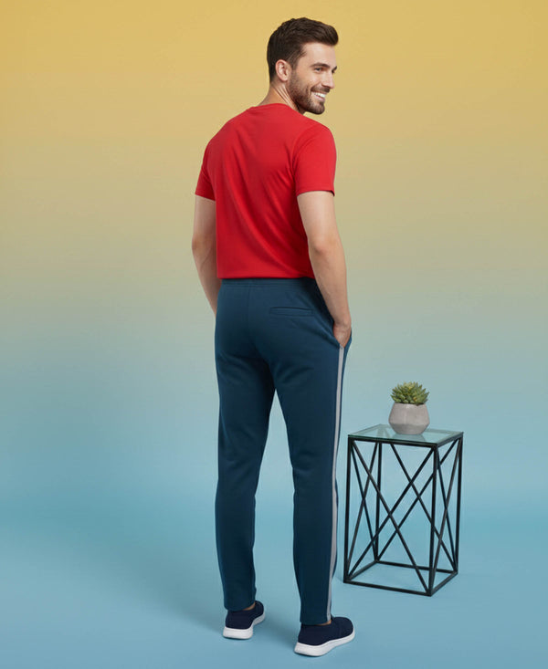 T.T. Men’s Cotton Blend | Solid Round Neck T-Shirt & Slim Fit Track Pants | Comfortable Casual Wear Co-ord Set for Men