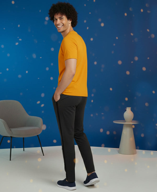 T.T. Men’s Cotton Blend | Solid Round Neck T-Shirt & Slim Fit Track Pants | Comfortable Casual Wear Co-ord Set for Men