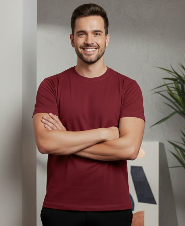 T.T. Men’s Cotton Blend | Solid Round Neck T-Shirt & Slim Fit Track Pants | Comfortable Casual Wear Co-ord Set for Men
