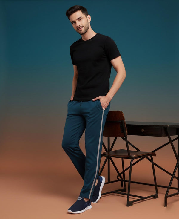 T.T. Men’s Cotton Blend | Solid Round Neck T-Shirt & Slim Fit Track Pants | Comfortable Casual Wear Co-ord Set for Men