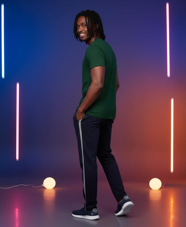 T.T. Men’s Cotton Blend | Solid Round Neck T-Shirt & Slim Fit Track Pants | Comfortable Casual Wear Co-ord Set for Men