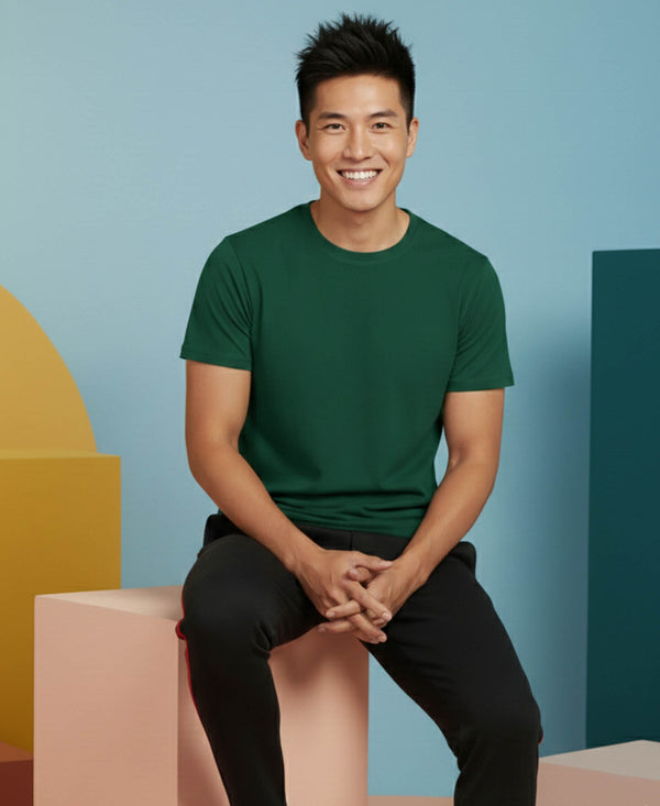 T.T. Men’s Cotton Blend | Solid Round Neck T-Shirt & Slim Fit Track Pants | Comfortable Casual Wear Co-ord Set for Men