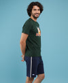T.T. Men’s Cotton Blend | Printed Round Neck T-Shirt & Regular Fit Shorts | Casual Co-ord Set for Men