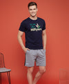 T.T. Men’s Cotton Blend | Printed Round Neck T-Shirt & Regular Fit Shorts | Casual Co-ord Set for Men