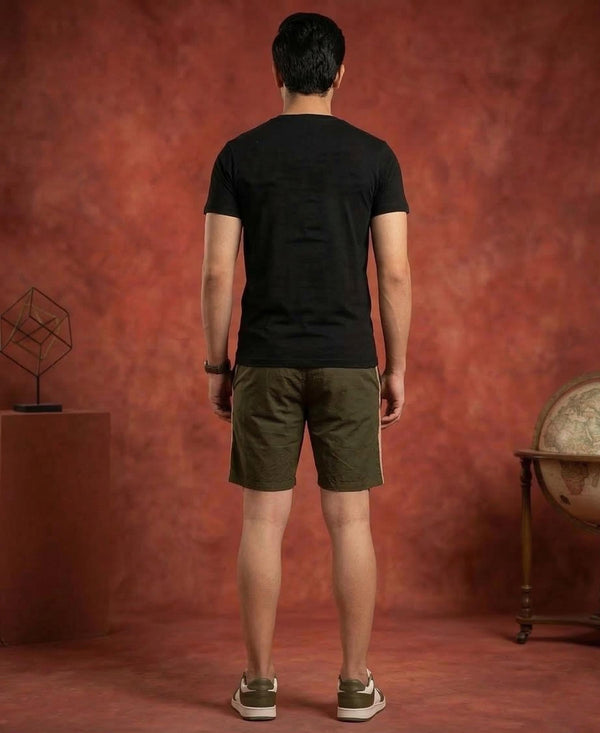 T.T. Men’s Cotton Blend | Printed Round Neck T-Shirt & Regular Fit Shorts | Casual Co-ord Set for Men