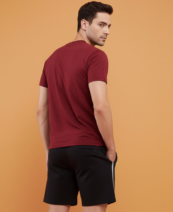 T.T. Men’s Cotton Blend | Printed Round Neck T-Shirt & Regular Fit Shorts | Casual Co-ord Set for Men