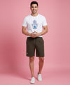 T.T. Men’s Cotton Blend | Printed Round Neck T-Shirt & Regular Fit Shorts | Casual Co-ord Set for Men
