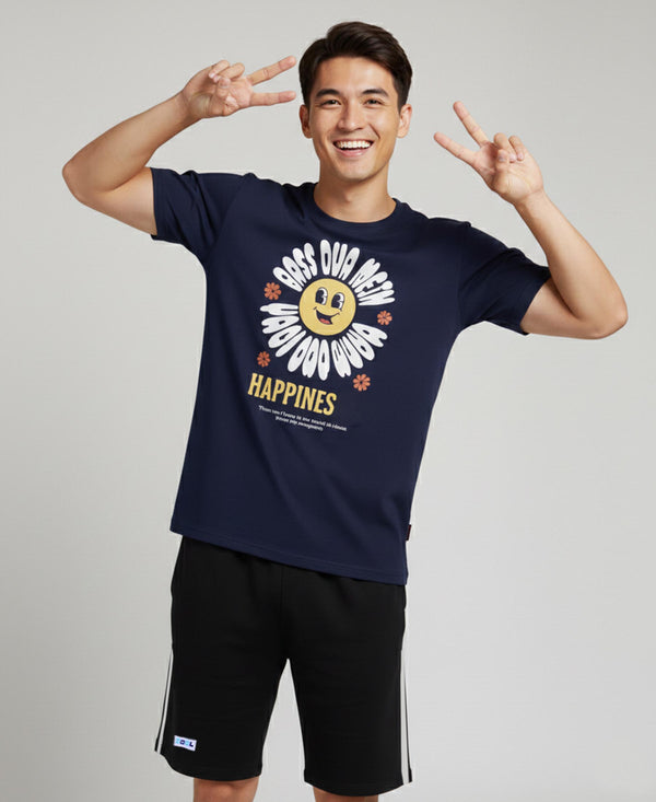 T.T. Men’s Cotton Blend | Printed Round Neck T-Shirt & Regular Fit Shorts | Casual Co-ord Set for Men