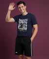 T.T. Men’s Cotton Blend | Printed Round Neck T-Shirt & Regular Fit Shorts | Casual Co-ord Set for Men