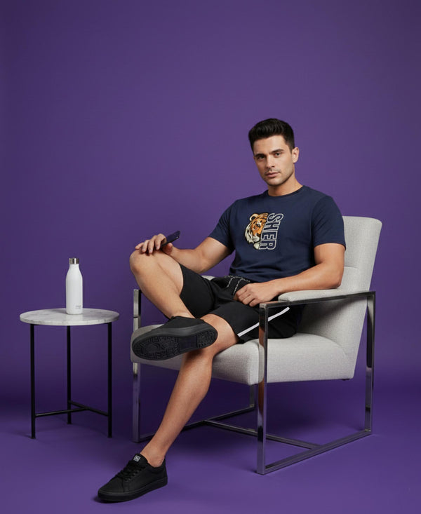 T.T. Men’s Cotton Blend | Printed Round Neck T-Shirt & Regular Fit Shorts | Casual Co-ord Set for Men