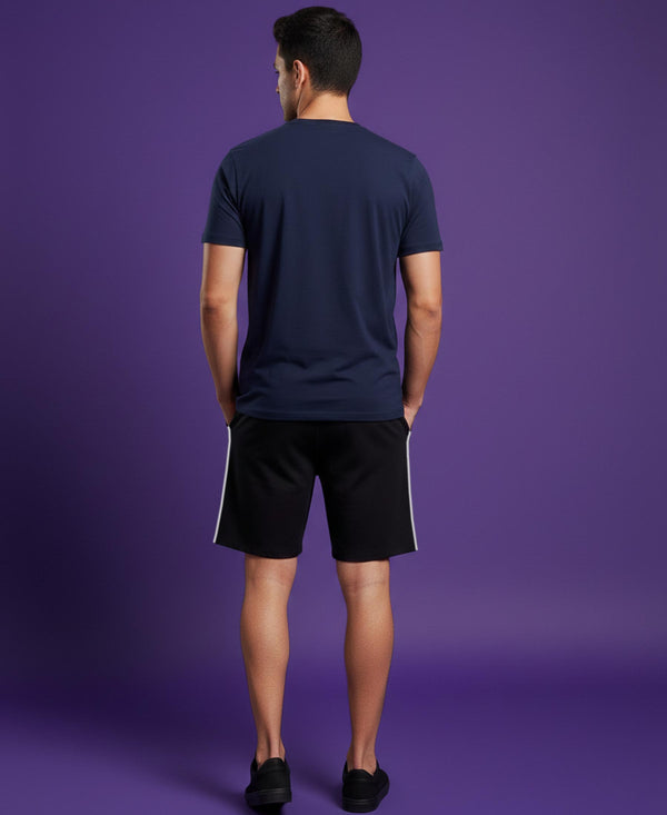 T.T. Men’s Cotton Blend | Printed Round Neck T-Shirt & Regular Fit Shorts | Casual Co-ord Set for Men