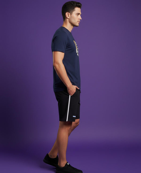 T.T. Men’s Cotton Blend | Printed Round Neck T-Shirt & Regular Fit Shorts | Casual Co-ord Set for Men