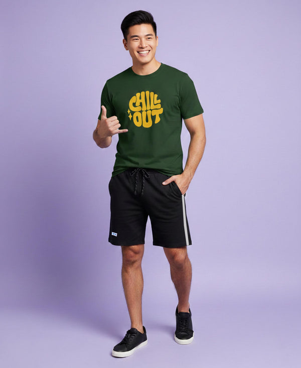 T.T. Men’s Cotton Blend | Printed Round Neck T-Shirt & Regular Fit Shorts | Casual Co-ord Set for Men