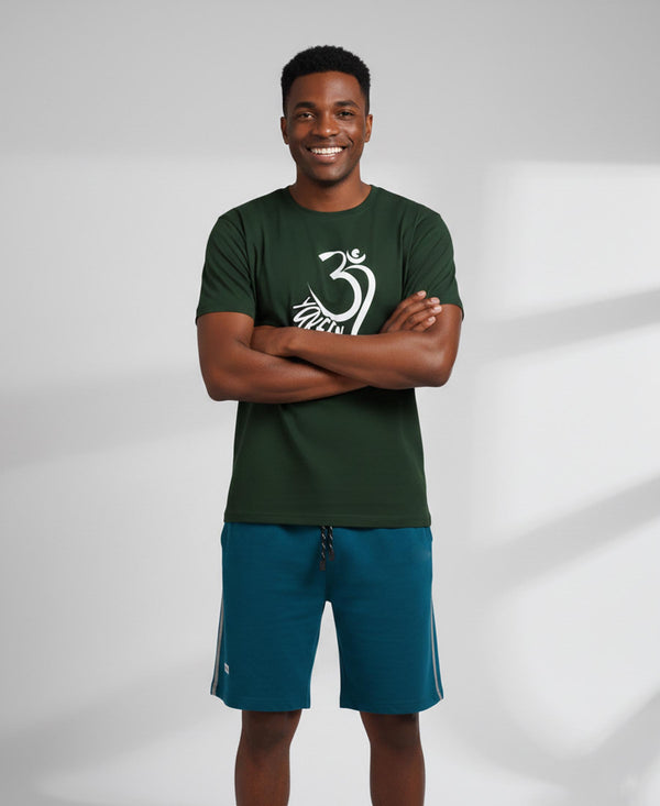 T.T. Men’s Cotton Blend | Printed Round Neck T-Shirt & Regular Fit Shorts | Casual Co-ord Set for Men