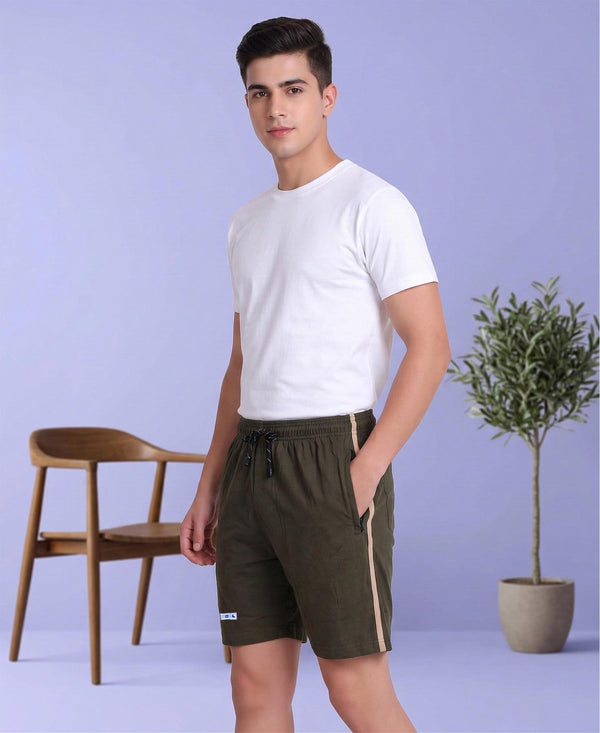T.T. Men’s Cotton Blend | Solid Round Neck T-Shirt & Regular Fit Shorts | Casual Co-ord Set for Men