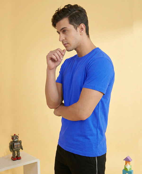 T.T. Men’s Cotton Blend | Solid Round Neck T-Shirt & Regular Fit Shorts | Casual Co-ord Set for Men