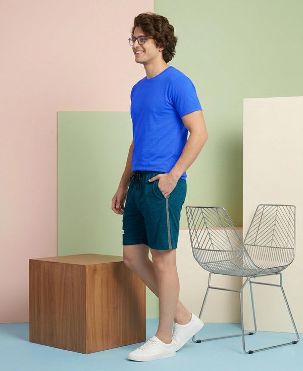 T.T. Men’s Cotton Blend | Solid Round Neck T-Shirt & Regular Fit Shorts | Casual Co-ord Set for Men