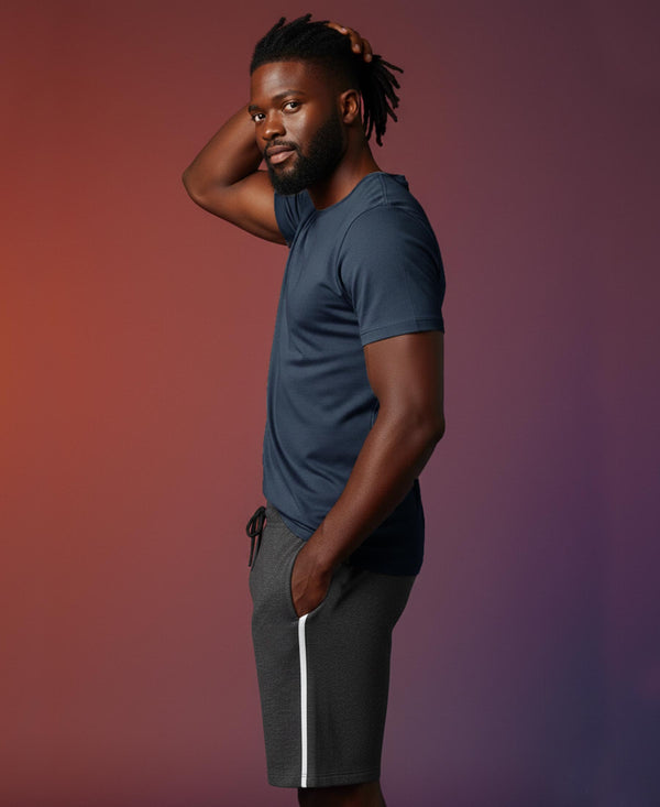 T.T. Men’s Cotton Blend | Solid Round Neck T-Shirt & Regular Fit Shorts | Casual Co-ord Set for Men