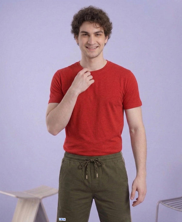 T.T. Men’s Cotton Blend | Solid Round Neck T-Shirt & Regular Fit Shorts | Casual Co-ord Set for Men