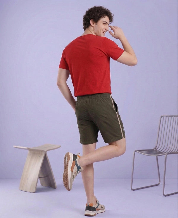 T.T. Men’s Cotton Blend | Solid Round Neck T-Shirt & Regular Fit Shorts | Casual Co-ord Set for Men