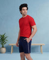 T.T. Men’s Cotton Blend | Solid Round Neck T-Shirt & Regular Fit Shorts | Casual Co-ord Set for Men