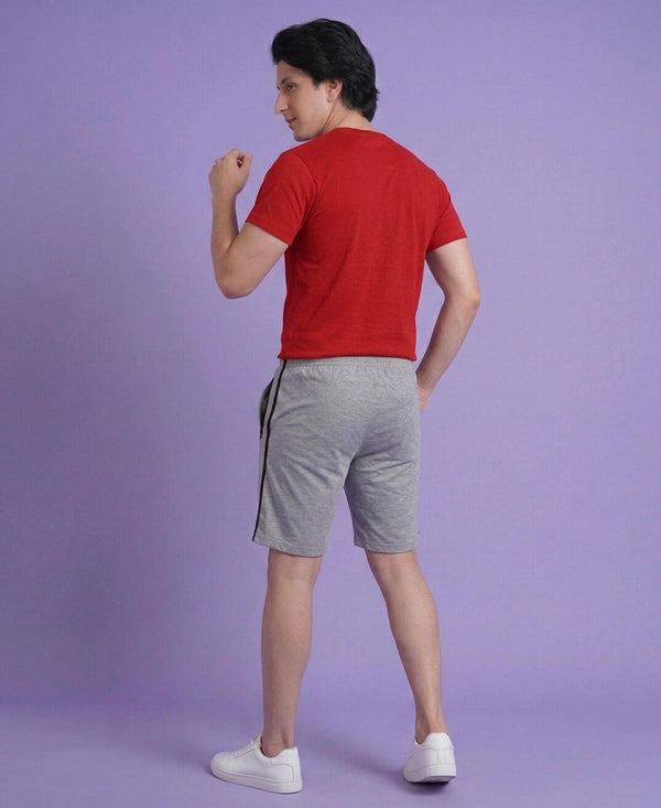 T.T. Men’s Cotton Blend | Solid Round Neck T-Shirt & Regular Fit Shorts | Casual Co-ord Set for Men