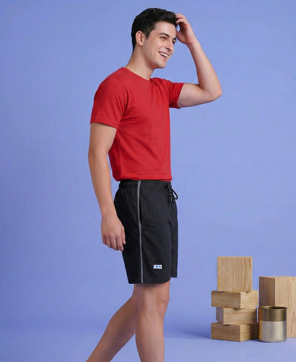 T.T. Men’s Cotton Blend | Solid Round Neck T-Shirt & Regular Fit Shorts | Casual Co-ord Set for Men