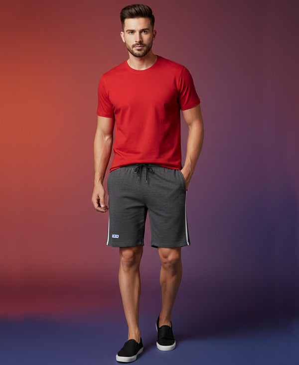 T.T. Men’s Cotton Blend | Solid Round Neck T-Shirt & Regular Fit Shorts | Casual Co-ord Set for Men