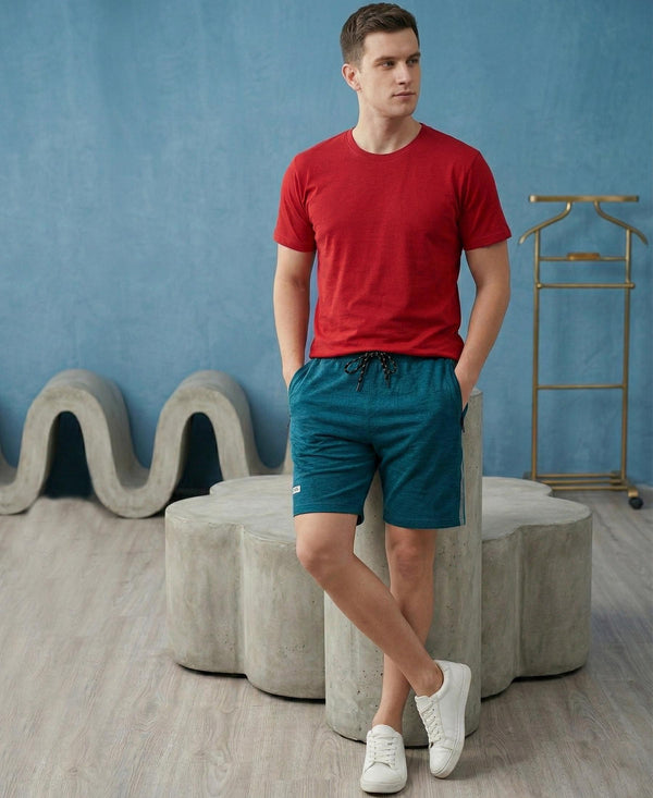 T.T. Men’s Cotton Blend | Solid Round Neck T-Shirt & Regular Fit Shorts | Casual Co-ord Set for Men