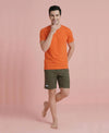 T.T. Men’s Cotton Blend | Solid Round Neck T-Shirt & Regular Fit Shorts | Casual Co-ord Set for Men