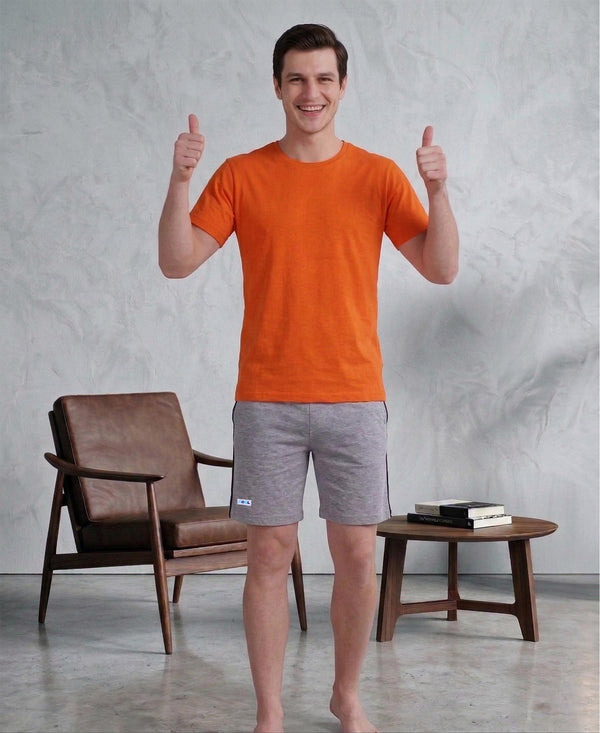 T.T. Men’s Cotton Blend | Solid Round Neck T-Shirt & Regular Fit Shorts | Casual Co-ord Set for Men