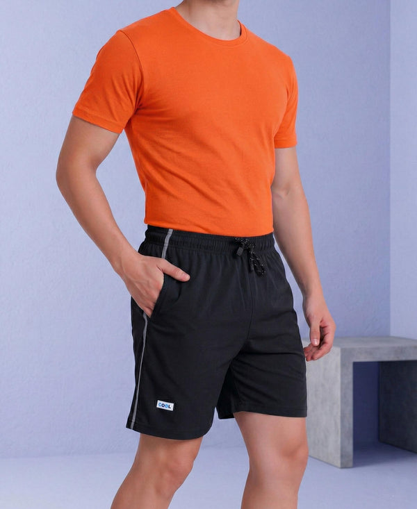 T.T. Men’s Cotton Blend | Solid Round Neck T-Shirt & Regular Fit Shorts | Casual Co-ord Set for Men