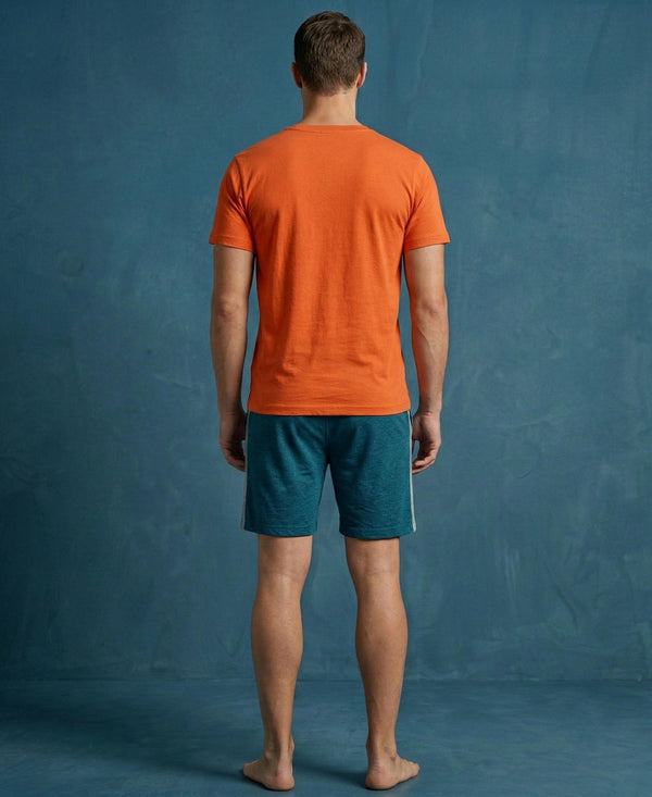 T.T. Men’s Cotton Blend | Solid Round Neck T-Shirt & Regular Fit Shorts | Casual Co-ord Set for Men