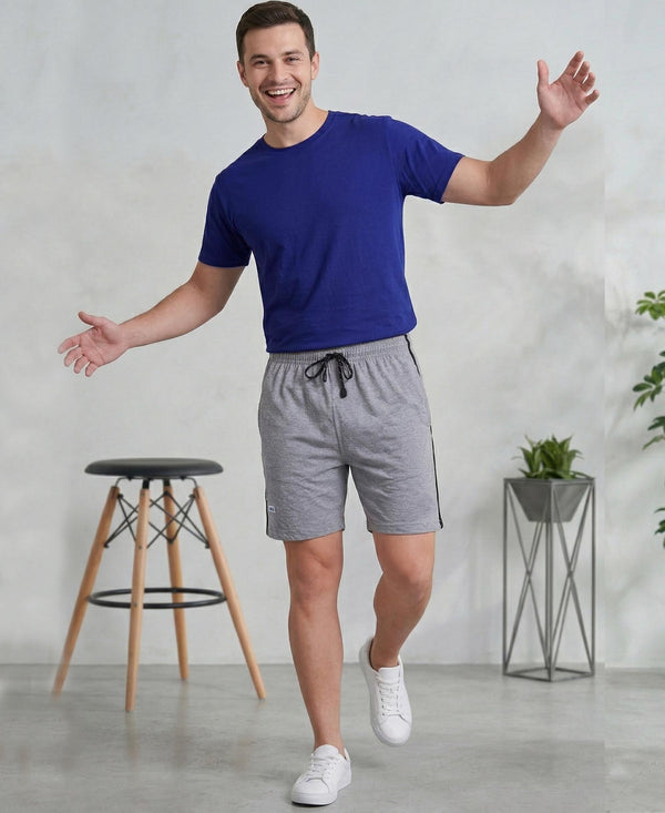 T.T. Men’s Cotton Blend | Solid Round Neck T-Shirt & Regular Fit Shorts | Casual Co-ord Set for Men
