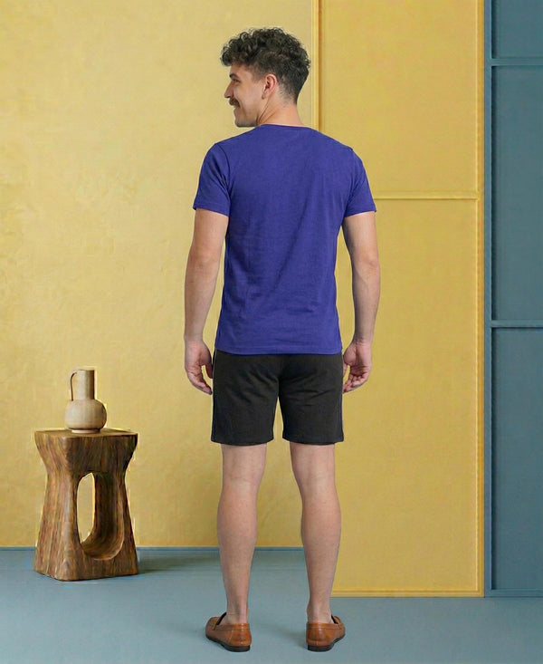 T.T. Men’s Cotton Blend | Solid Round Neck T-Shirt & Regular Fit Shorts | Casual Co-ord Set for Men