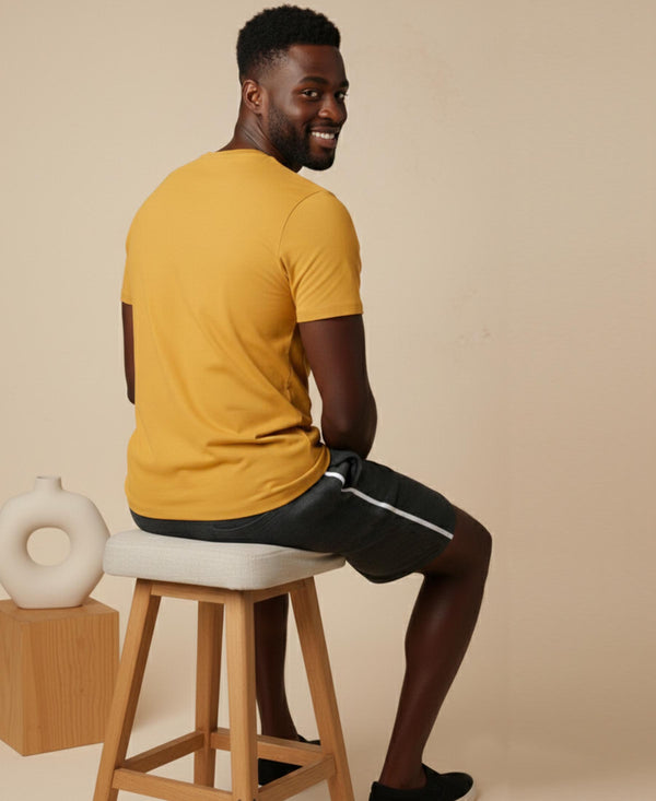 T.T. Men’s Cotton Blend | Solid Round Neck T-Shirt & Regular Fit Shorts | Casual Co-ord Set for Men