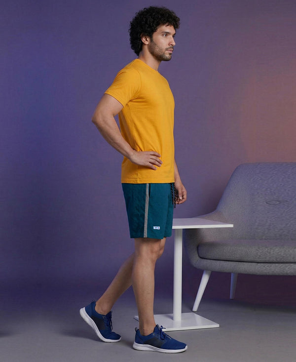 T.T. Men’s Cotton Blend | Solid Round Neck T-Shirt & Regular Fit Shorts | Casual Co-ord Set for Men