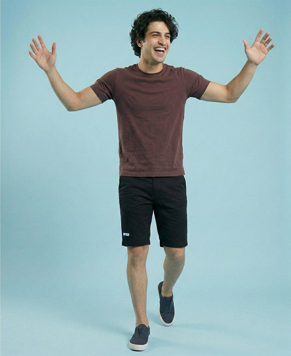 T.T. Men’s Cotton Blend | Solid Round Neck T-Shirt & Regular Fit Shorts | Casual Co-ord Set for Men