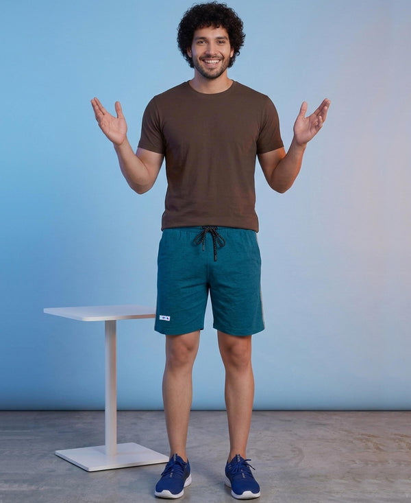 T.T. Men’s Cotton Blend | Solid Round Neck T-Shirt & Regular Fit Shorts | Casual Co-ord Set for Men