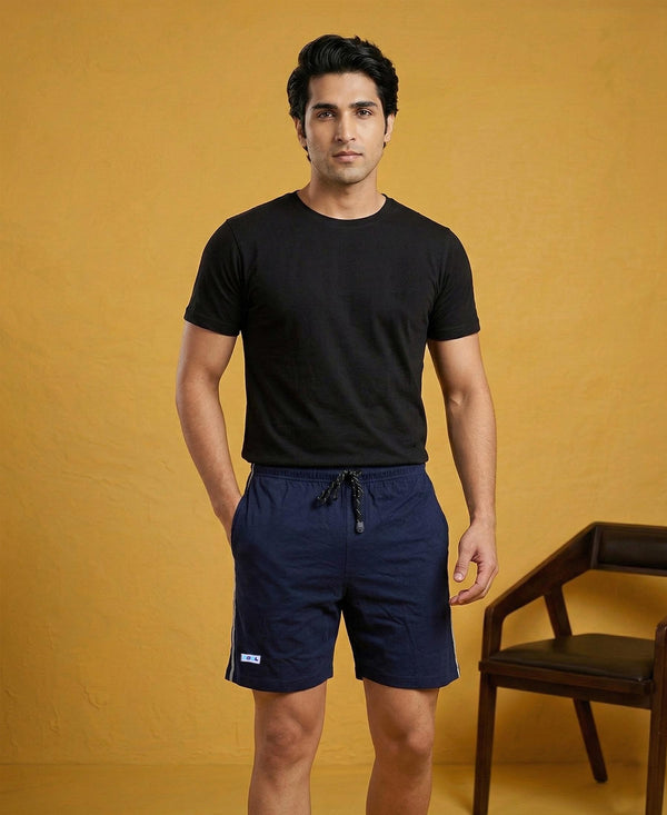T.T. Men’s Cotton Blend | Solid Round Neck T-Shirt & Regular Fit Shorts | Casual Co-ord Set for Men
