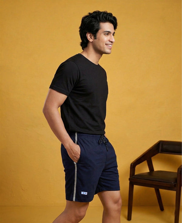 T.T. Men’s Cotton Blend | Solid Round Neck T-Shirt & Regular Fit Shorts | Casual Co-ord Set for Men